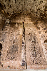 Dadivank monastery - Enormous ancient Armenian khachkar crosses burial markers