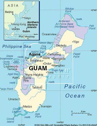 Guam map, 1992