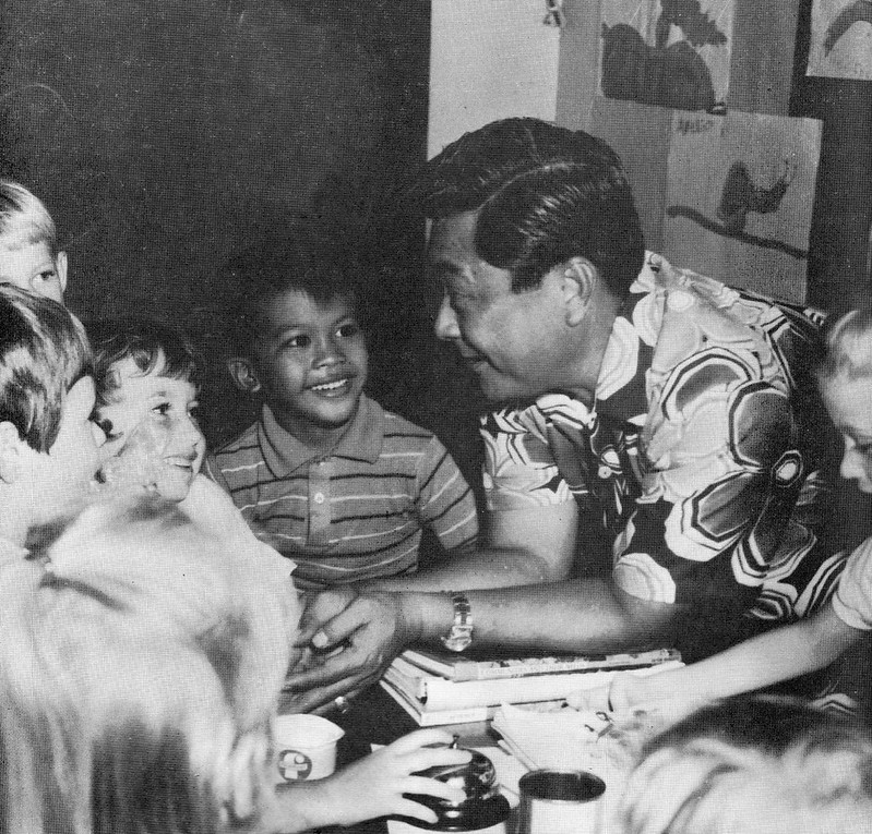Governor Carlos Camacho visits with young students at Adelup Elementary School in 1970.

Guam USA Magazine, 1970