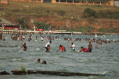 uganda lakevictoria lakes people swimming entebbe proteahotel safari africa