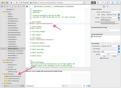 Changes to Potentials for Xcode 10