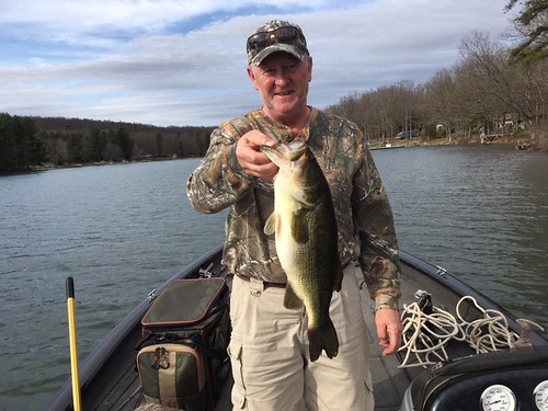 Greg Boyer holds up a nice Deep Creek Lake largemouth bass.