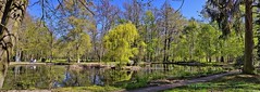 Kurpark - Panorama Bad Lausick(2)  -  Im Monat April 2019......The small island house in the mirror