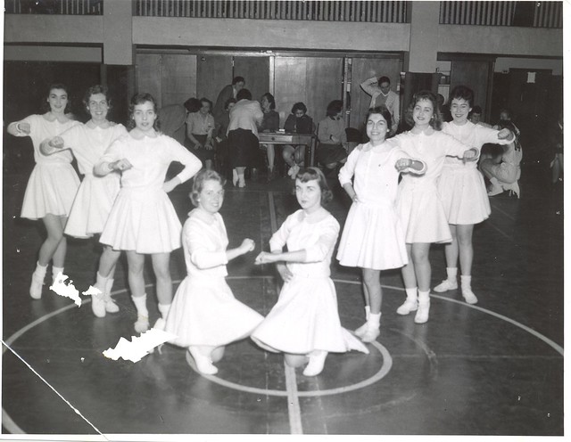 1. Cheerleaders in the gym (1957-1958)