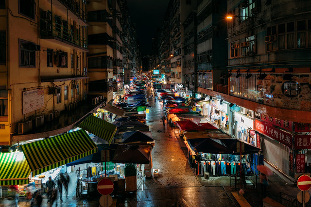 Fa Yuen Flea market at Mongkok in Hong Kong China at night
