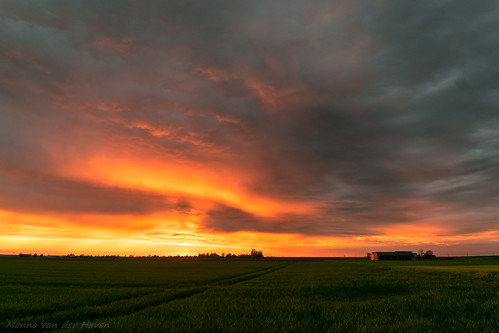 sunset clouds sun colors landscape farm