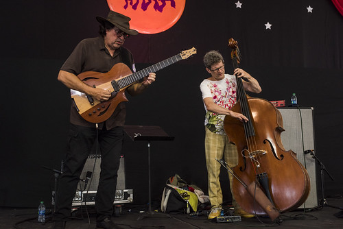 Steve Masakowski, James Singleton with Astral Project play the Jazz Tent during Jazz Fest day 2 on April 26, 2019. Photo by Ryan Hodgson-Rigsbee RHRphoto.com