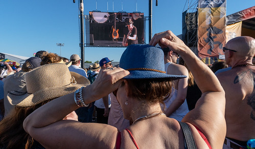 Santana audience on Day 2 of Jazz Fest - 4.26.19. Photo by Charlie Steiner.