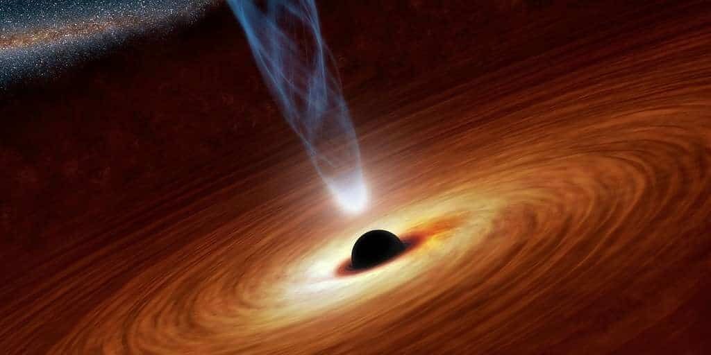Un trou noir pulvérise des nuages de plasma dans l'espace