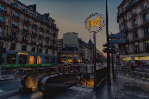 paris metro hdr sunrise morning city