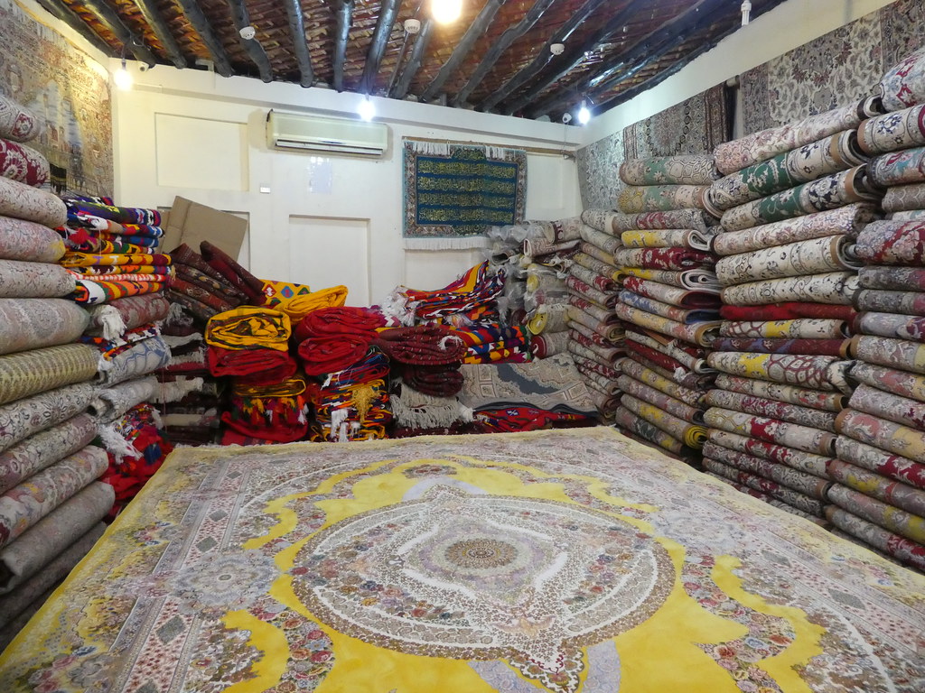 Carpet and rug shop in the Textile Souq, Souq Waqif, Doha