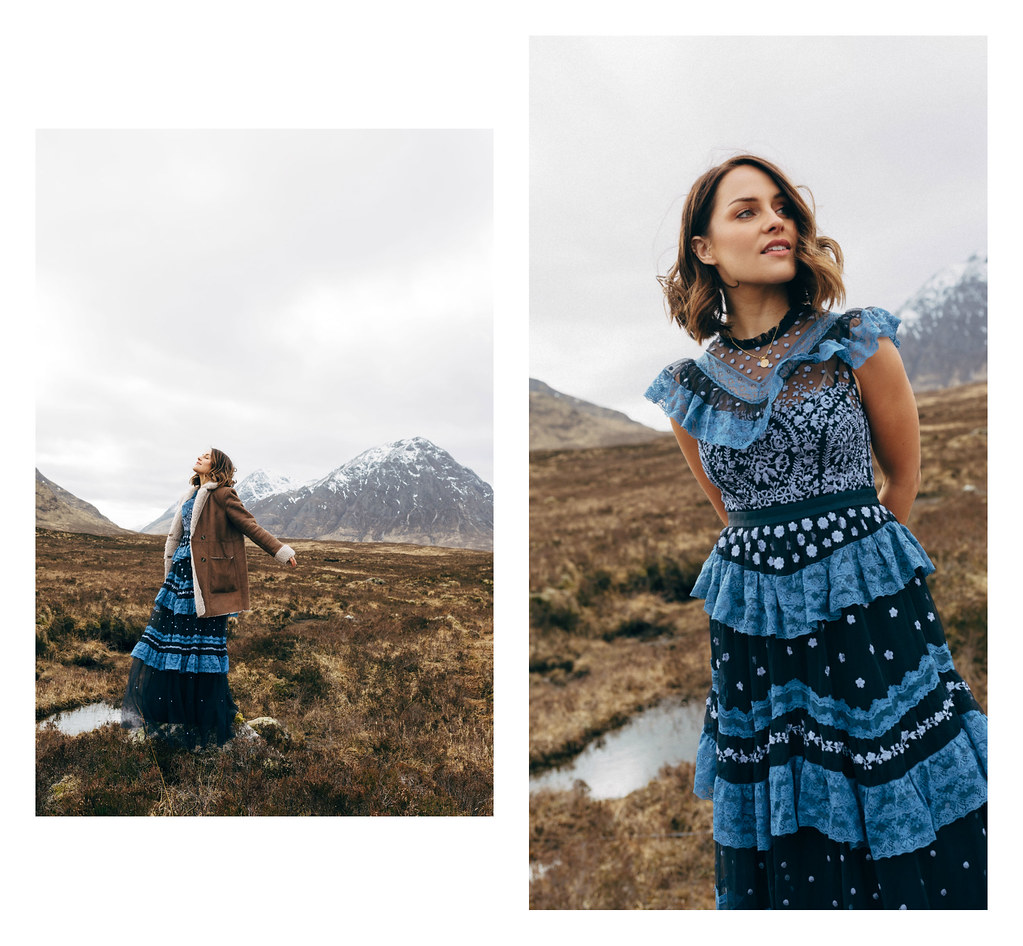 The Little Magpie Glencoe Scotland Fashion Shoot Mulberry Sandro Needle & Thread