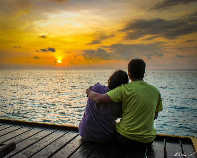 No matter how beautiful is the sunset, it will gone. cherish every moment with your love!