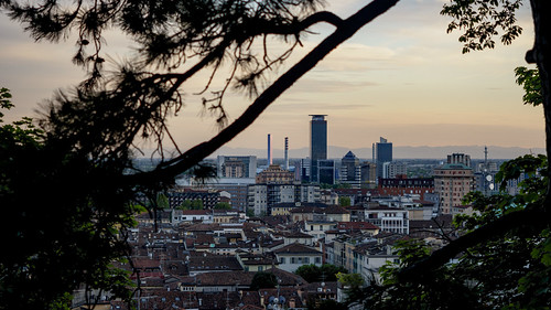 Brescia 2 skyline by Riccardo Palazzani - Italy, The beautiful city of Brescia, Italysunset landscape brescia italy sun clouds sky roofs sight