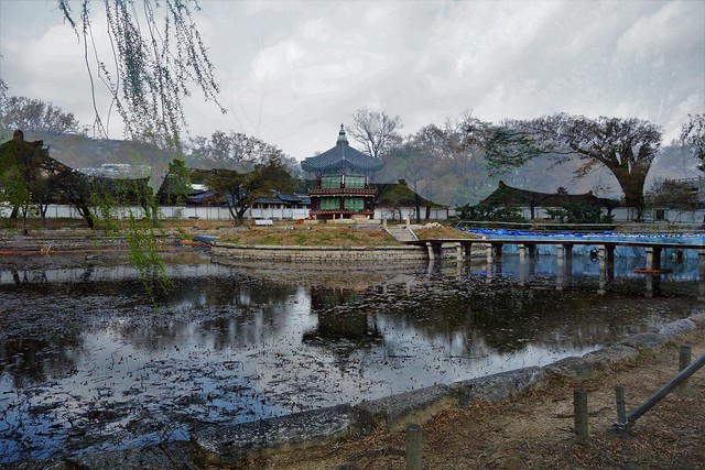 Hyangwonjeong Pavilion and Bridge - Gyeongbok Gung (Palace) - Seoul, South Korea