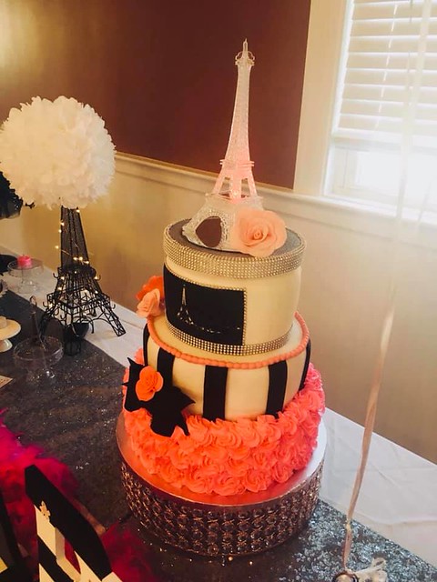 Paris Theme Cake by Mariel's Cakes