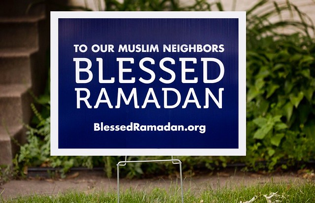 To Our Muslim Neighbors - Blessed Ramadan - yard sign in Saint Paul, Minnesota