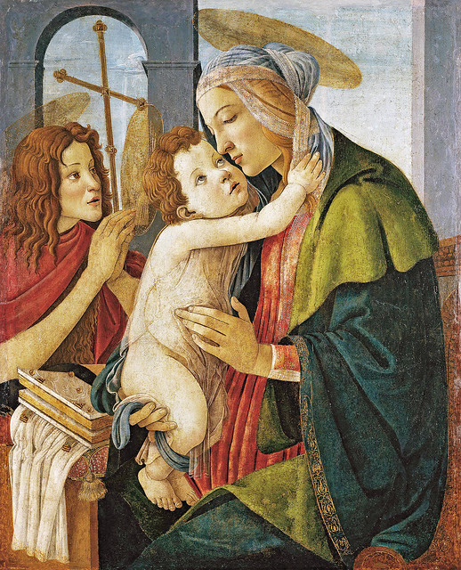 Sandro Botticelli (workshop): Madonna with the child and the youthful John the Baptist