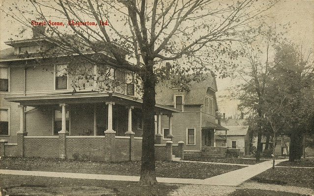 Street Scene, circa 1910 - Chesterton, Indiana