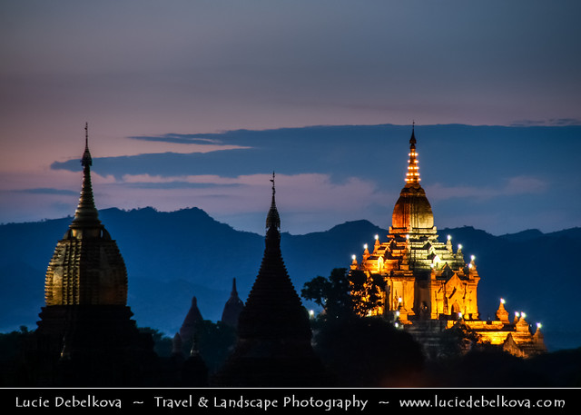 Myanmar (Burma) - Magic Blue Hour over Temples of Bagan