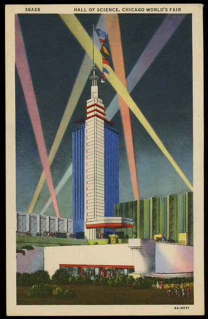 Hall of Science, Chicago World's Fair, 1934 - Linen Postcard