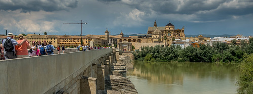 spain cordoba bridge andalusia river water roman landscape architecture sky