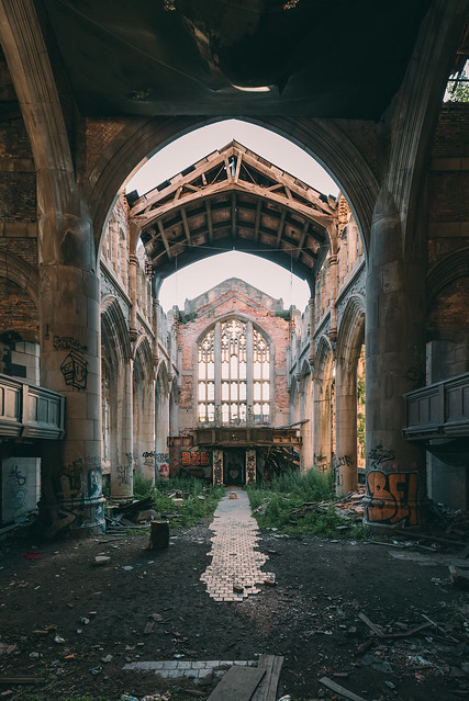 Tranquil Sunset in the abandoned City Methodist Church