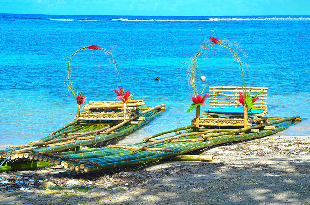 Boats at the blue lagoon,  Jamaica
