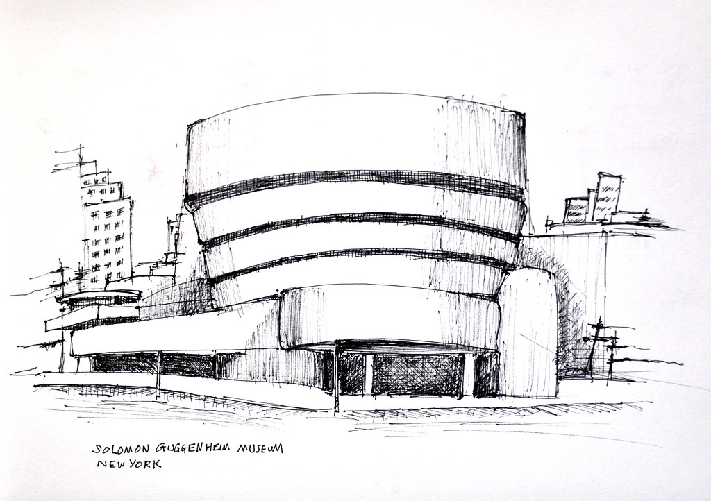 所羅門古根海姆博物館 Solomon Guggenheim Museum (Artline200 Fine 0.2) Blogged ...