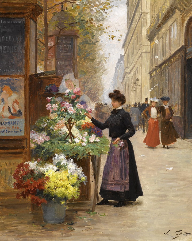 Victor Gabriel Gilbert «Flower Vendor on the Grandes Boulevards, Paris»