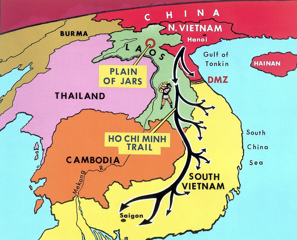 Vietnam War 1970 --- Map of the Ho Chi Minh Trail - Đường mòn HCM