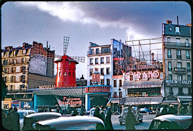 Vintage Kodachrome. December 1953. Paris. The world famous 