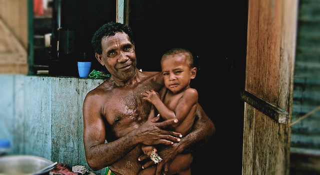 Father with his son, Indonesia