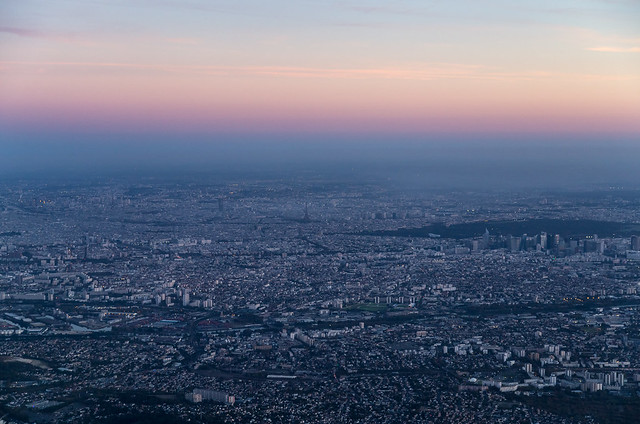Sunset over Paris, France