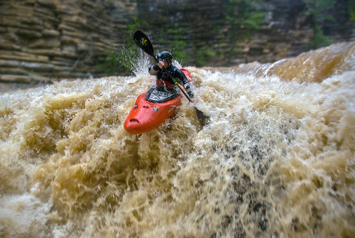 tommy kayak kayaker roaring river falls waterfall overton county tennessee tn flood water paddle boat hdr landscape uppercumberland naturaldisaster