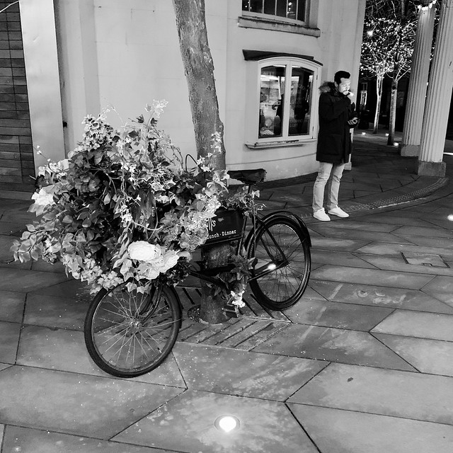 Flowers on a bicycle