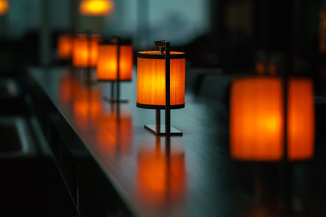 Lights at the bar in Conrad Tokyo
