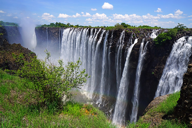 Rainbow Falls, the tallest part of Victoria Falls from Zambian side