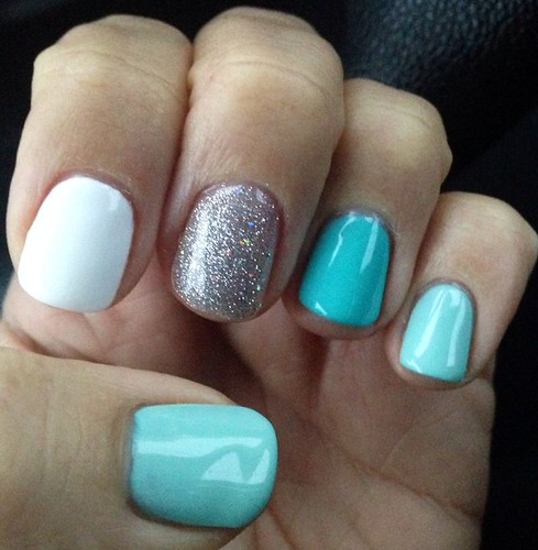 Tiffany blue vacation nails | by angelazynda4885