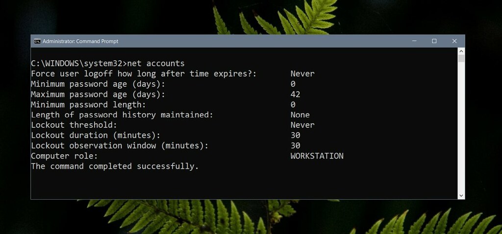 How to set Account lockout threshold on Windows 10 for local accounts