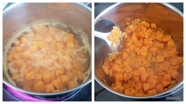  making mashed sweet potatoes