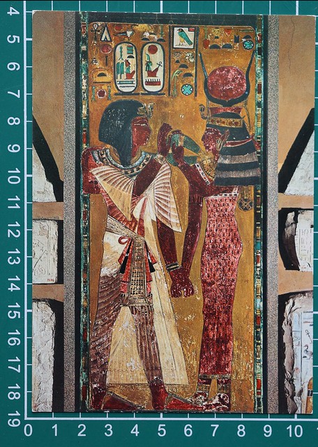Postcard [verso] The Goddes Hathor and Pharao Sethos I