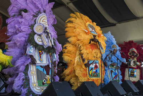 Big Chief Bird and the Young Hunters on the Jazz & Heritage Stage during Jazz Fest day 2 on April 26, 2019. Photo by Ryan Hodgson-Rigsbee RHRphoto.com