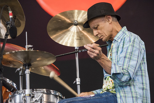 Johnny Vidacovich with Astral Project playing the Jazz Tent during Jazz Fest day 2 on April 26, 2019. Photo by Ryan Hodgson-Rigsbee RHRphoto.com