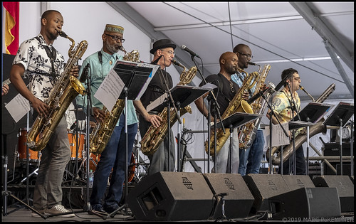 Roger Lewis’ Baritone Bliss at Jazz Fest on Friday, April 26, 2019. Photo by Marc PoKempner.