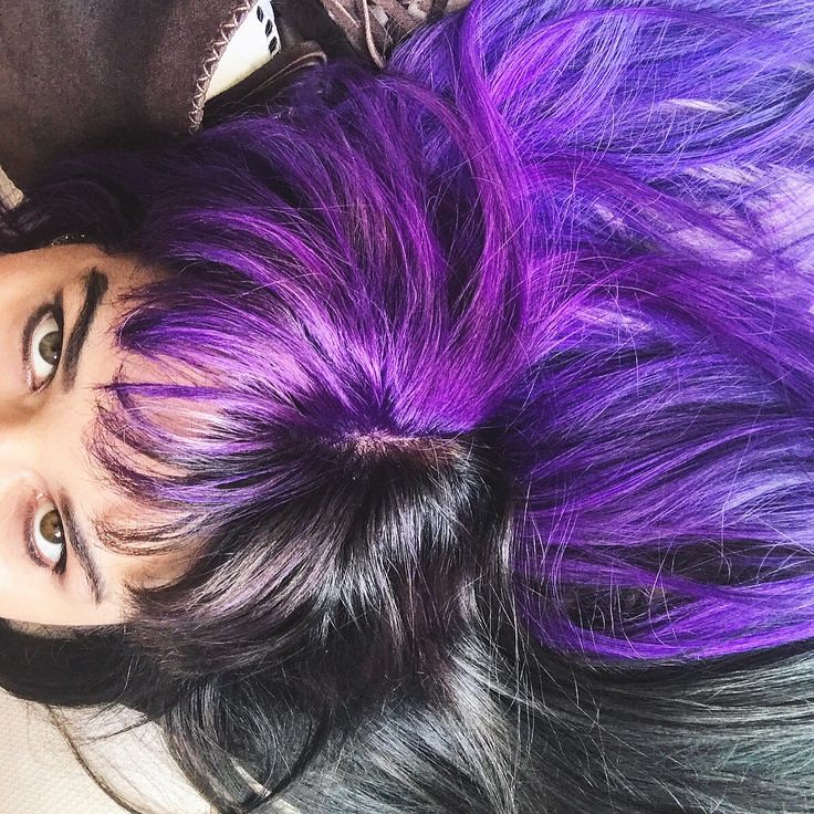Black Hair Purple Hair Half And Half Hair Two Colors T Flickr