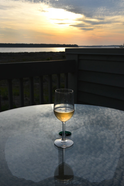 Wine at Sunset Seabrook Island, SC
