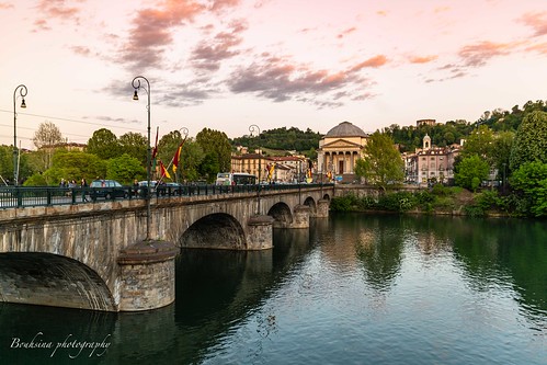 torino turin italy italie bouhsina bouhsinaphotography canon eglise pont rivière eau bassin fiumpo sunset coucher soleil