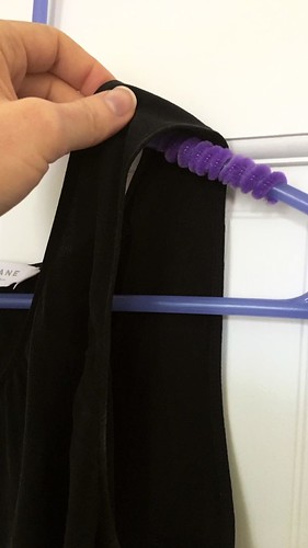 Wrap pipe cleaners around plastic hangers so your tank tops aren’t sliding off every five minutes. | by daniellerockhill23910