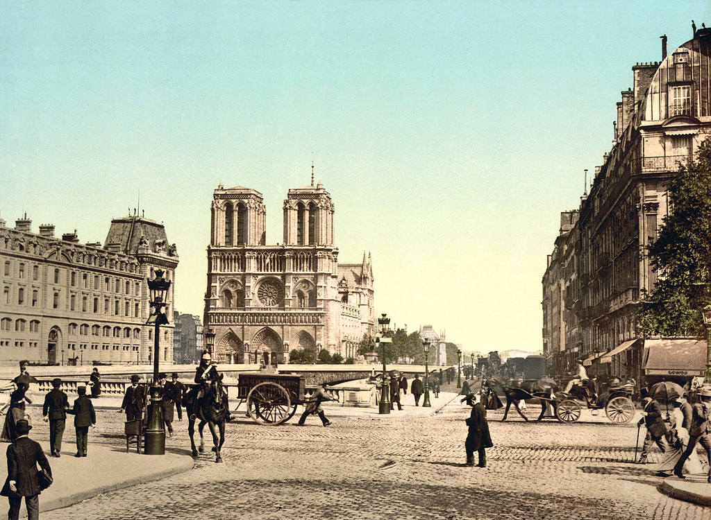 Notre Dame y el puente de St. Michel, hacia 1890.